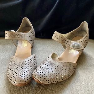 Rieker (German Company) Taupe Mary Jane Strap Shoe